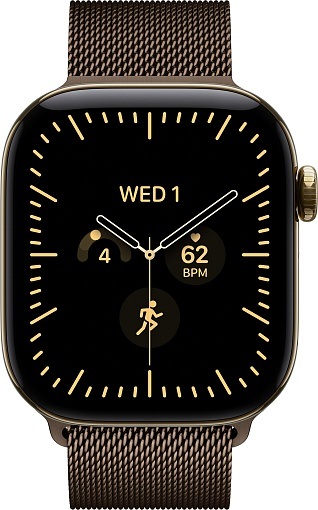 Умные часы Apple Watch Series 12 46 мм Radiant Gold Titanium Case with Milanese Loop Dark Bronze (M/L)