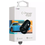 Автомобильное зарядное устройство VLP C-Power 45W USB-C+USB-A, PD, QC, USB-C кабель (черный)