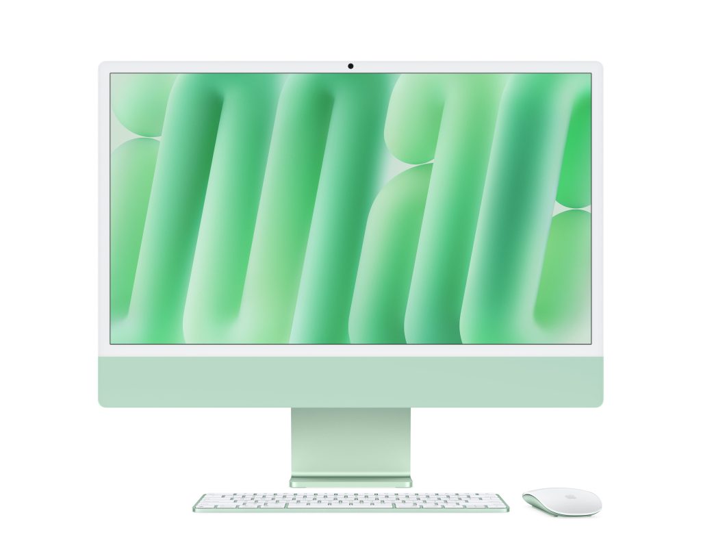 Apple iMac 24 M4, зелёный — вид спереди
