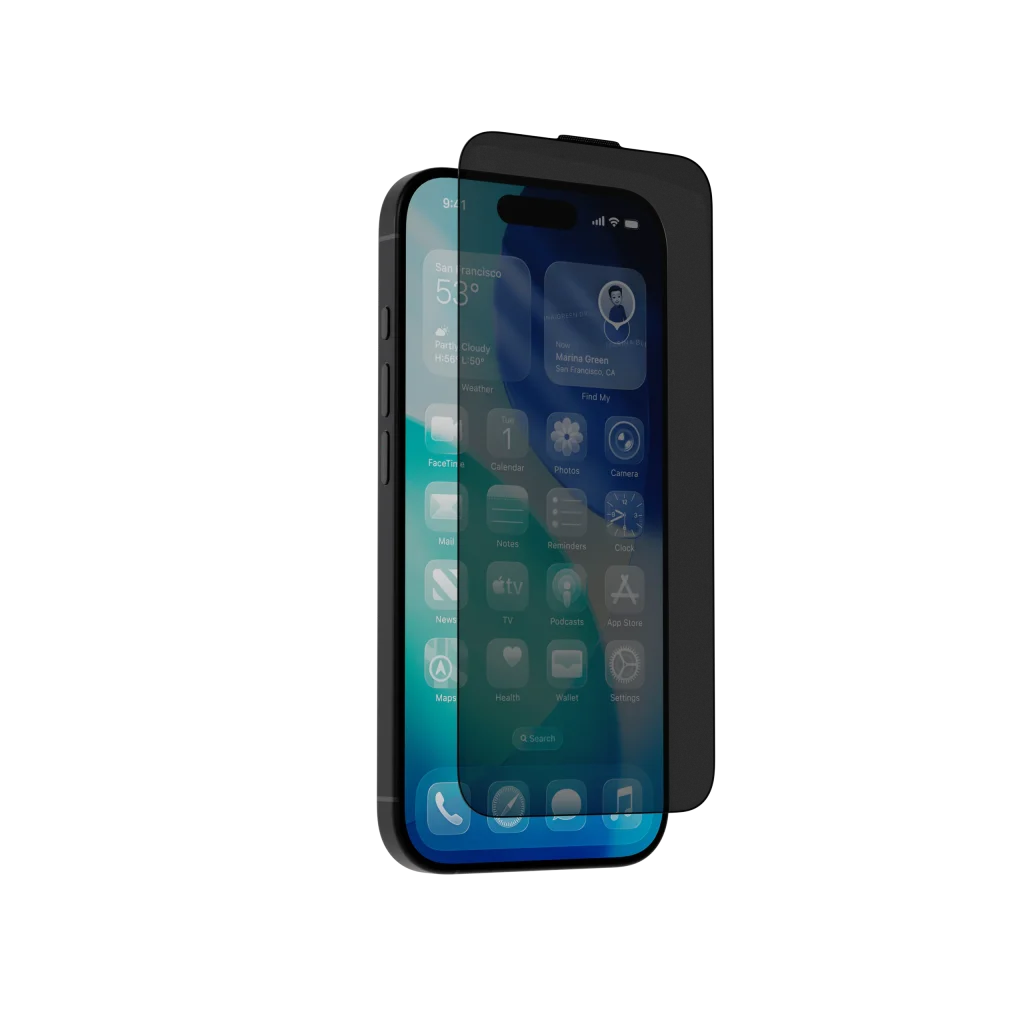 Стекло Acecase для iPhone 17 Pro — антишпион