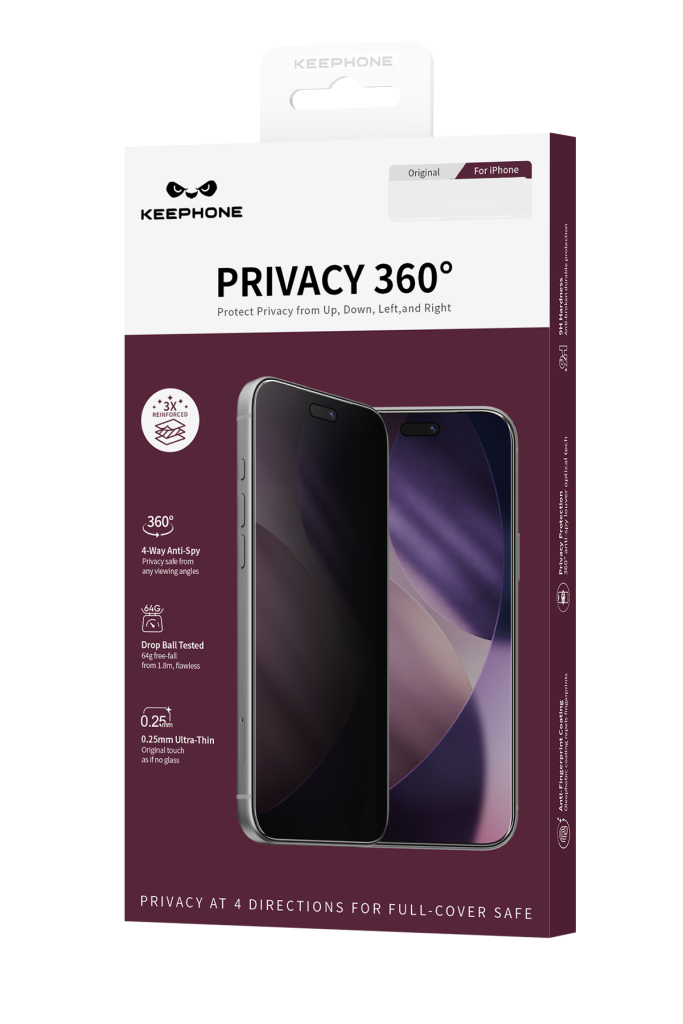 Стекло KEEPHONE PRIVACY 360 для iPhone 18 Pro KP-SPG031 — антишпион