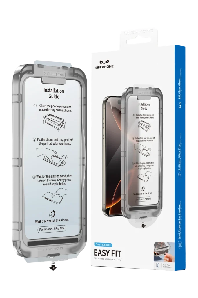 Стекло с аппликатором KEEPHONE EASY FIT для iPhone 17 Pro Max KP-SPG045
