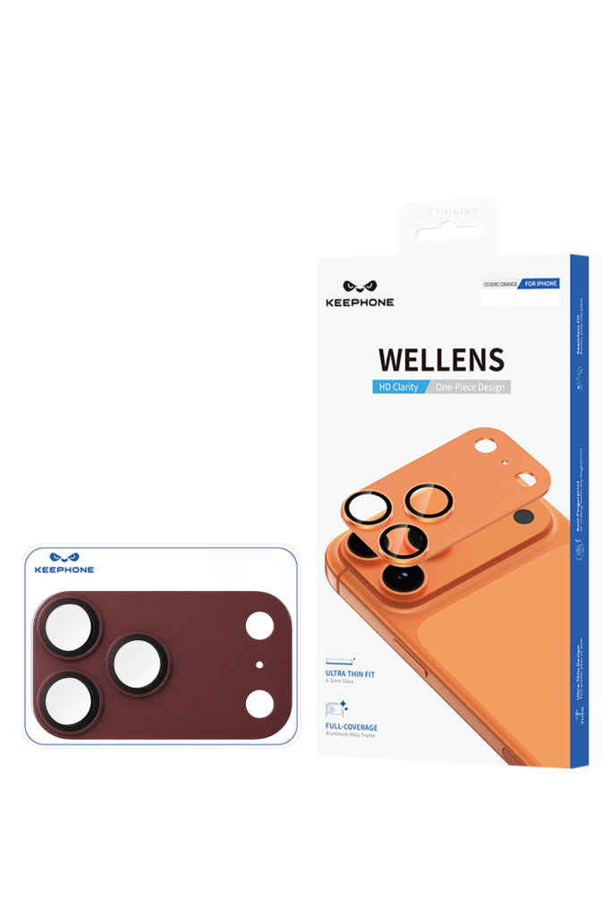 Защита блока камер KEEPHONE WELLENS для iPhone 18 Pro Max KP-SL027 — бордовый