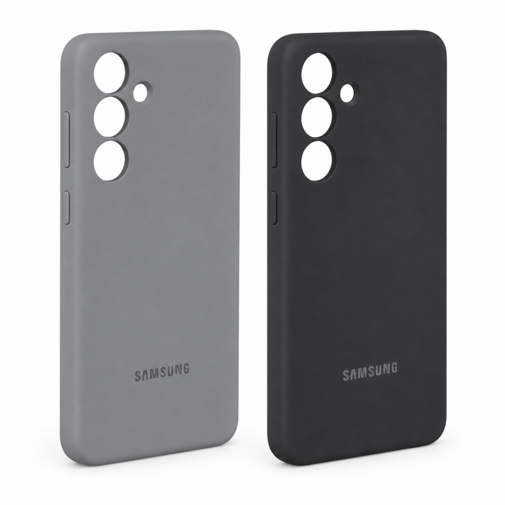 Чехол Silicone Case MagSafe для Samsung Galaxy S25+ — серый / чёрный